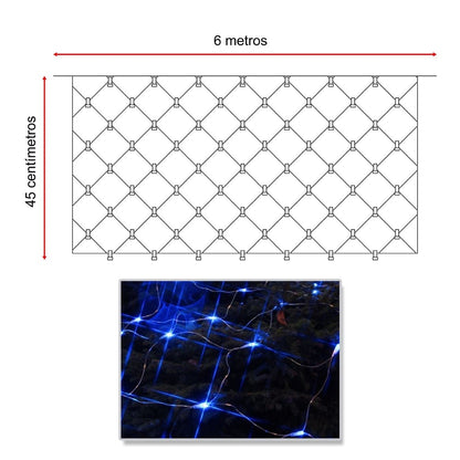 Extension Luz Led Cenefa 200 LED 6 Metros Luces Navidad Azul 2173