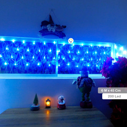 Extension Luz Led Cenefa 200 LED 6 Metros Luces Navidad Azul 2173