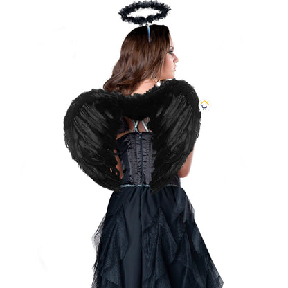 Alas Ángel Grandes Negro Plumas Accesorio Disfraz Halloween AF483NG