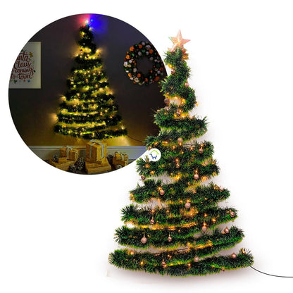 Árbol Navidad De Pared + Luces + Estrella + Decoracion GRATIS!