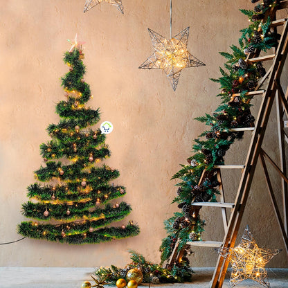 Árbol Navidad De Pared + Luces + Estrella + Decoracion GRATIS!