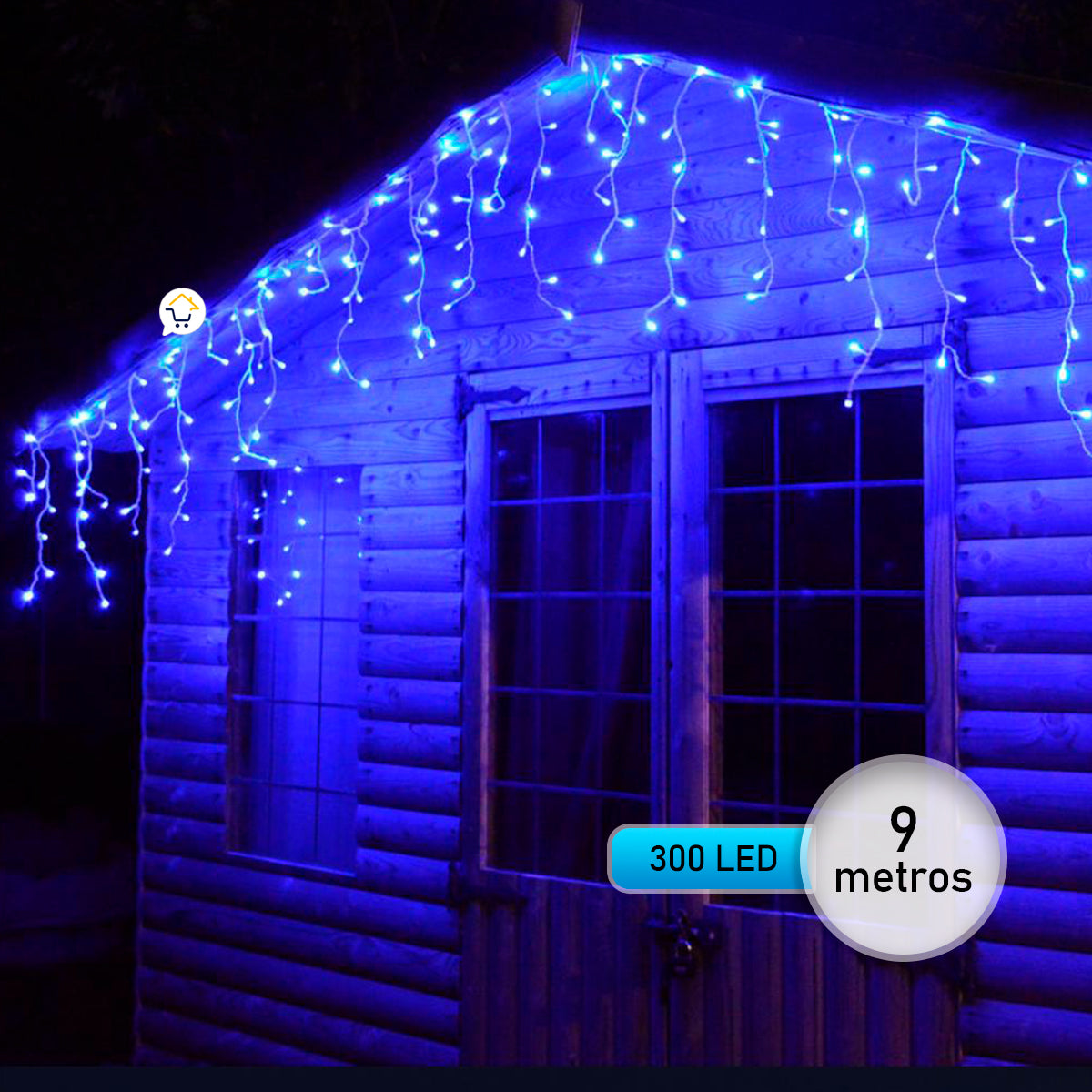 Cortina LED Intercalada 9 m 300 Luces Navidad Azul 300LEDCA1