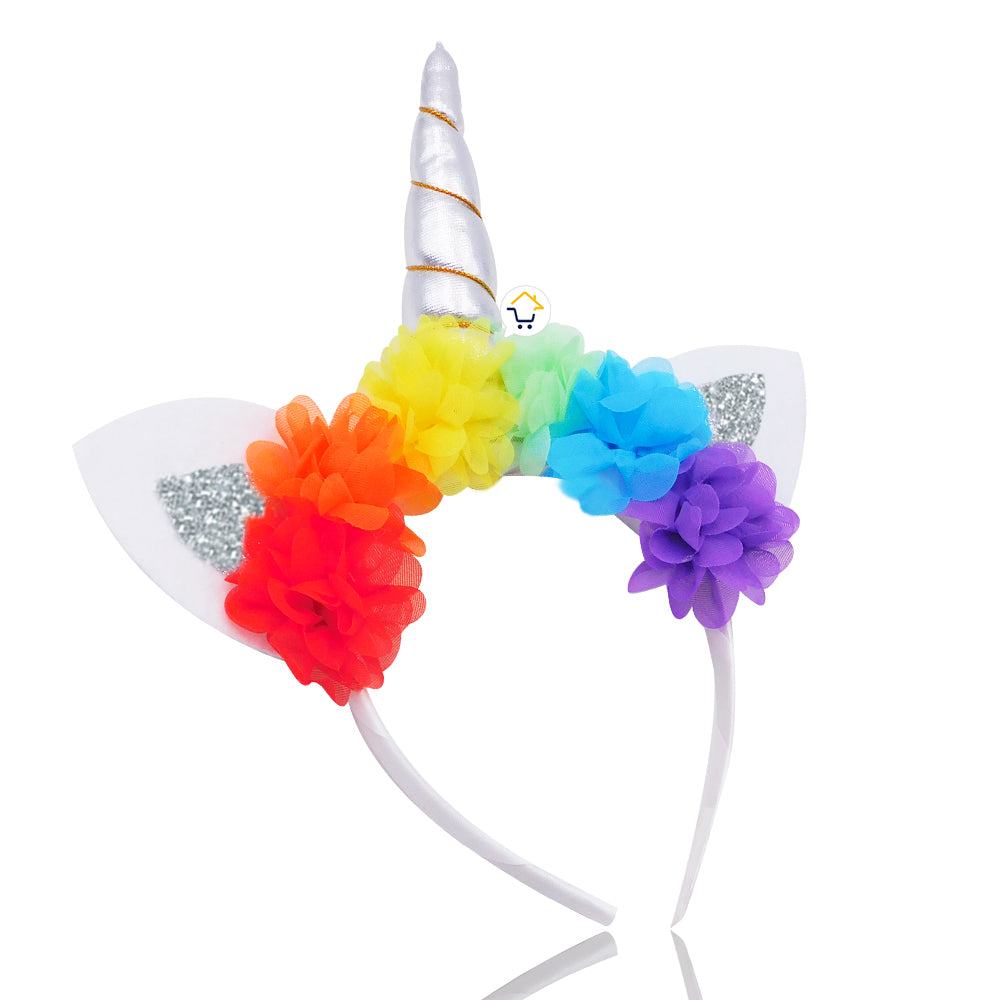 Diadema Tiara Unicornio Luz LED Floral Niñas Halloween OF364