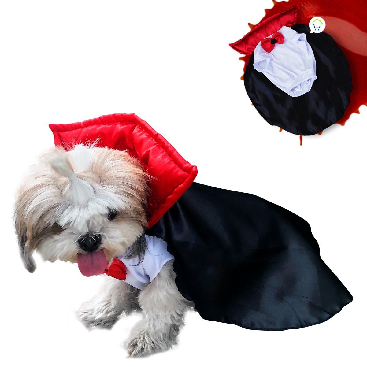 Disfraz Drácula Para Perro Gato Mascotas Halloween GD01DRA