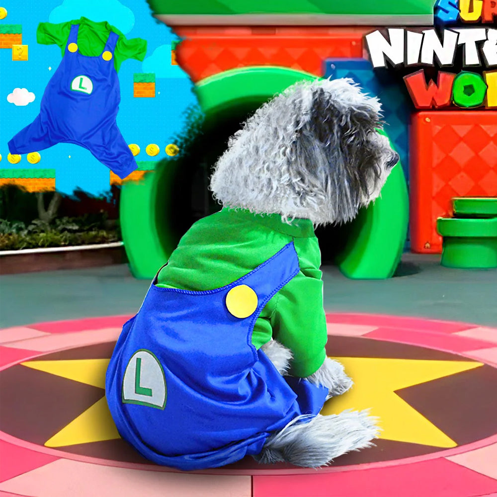 Disfraz Luigi Para Perro Gato Mascotas Halloween