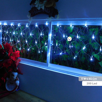 Extension Luz Led Cenefa 200 LED 6 Metros Luces Navidad Blanco 2171