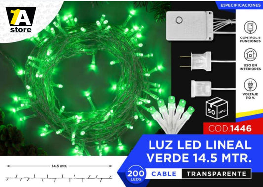 EXTENSION Luz Led Lineal 14.5 Metros Navidad Cable Transparente