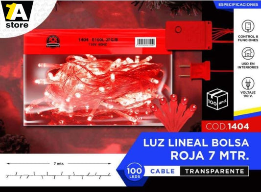 Extension Luz Led Lineal 7 Metros Navidad Cable Transparente