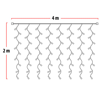 Luz Cascada 4X2 Metros 320 LED Luces Navidad CÁLIDA 320LEDC0