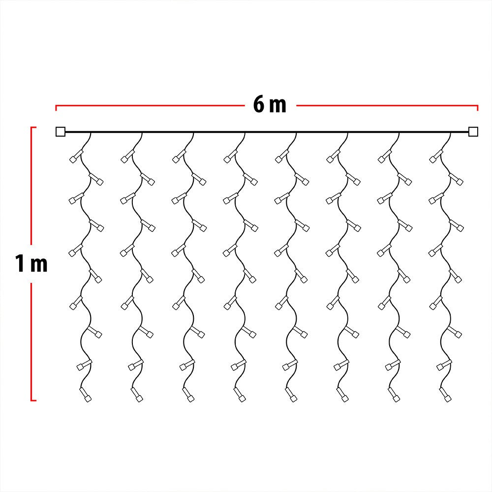 Luz Cascada 6X1 Metros 320 LED Luces Navidad BLANCA  6X1320Lb