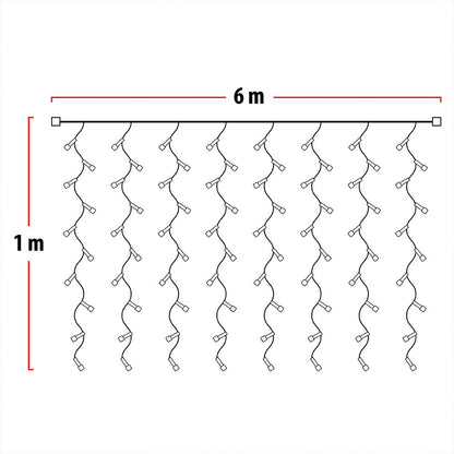 Luz Cascada 6X1 Metros 320 LED Luces Navidad BLANCA  6X1320Lb