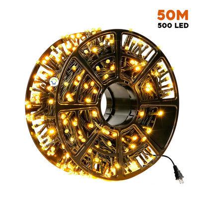 Luz Led Lineal 50 Metros 500 Led Luces Navidad Cable Verde 150