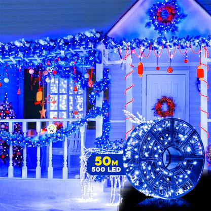 Luz Led Lineal 50 Metros 500 Led Luces Navidad Cable Verde 150