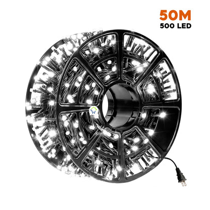 Luz Led Lineal 50 Metros 500 Led Luces Navidad Cable Verde 150