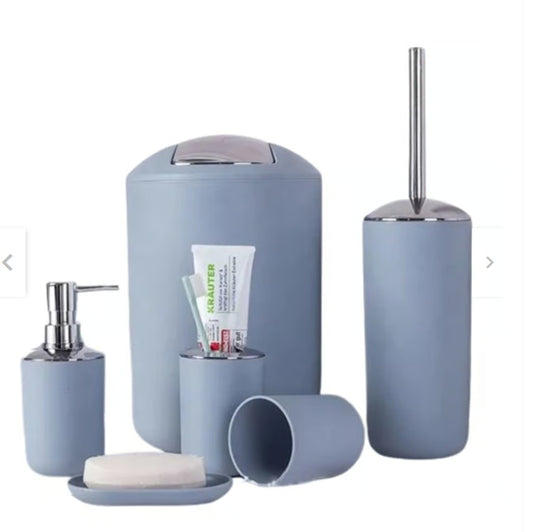 Set Baño Dispensador Jabon Cepillo Organizadores Papelera