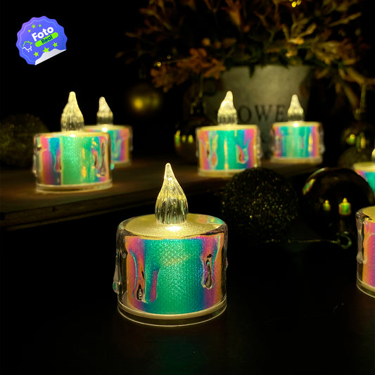 Velas Pequeñas LED X24 Tornasol Decoracion Navidad CVEL2-SLT2050