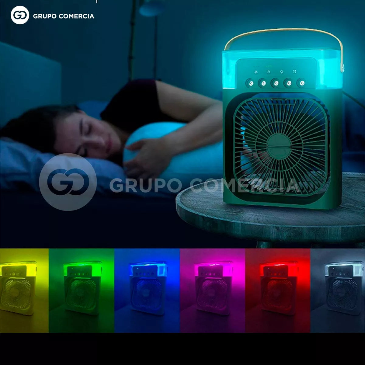 Ventilador Humidificador Con Luz Led Portátil